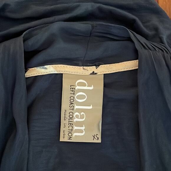 Anthropologie Dolan Left Coast Navy Blue Surplice Wrap Top Preppy Minimalist - Picture 4 of 7